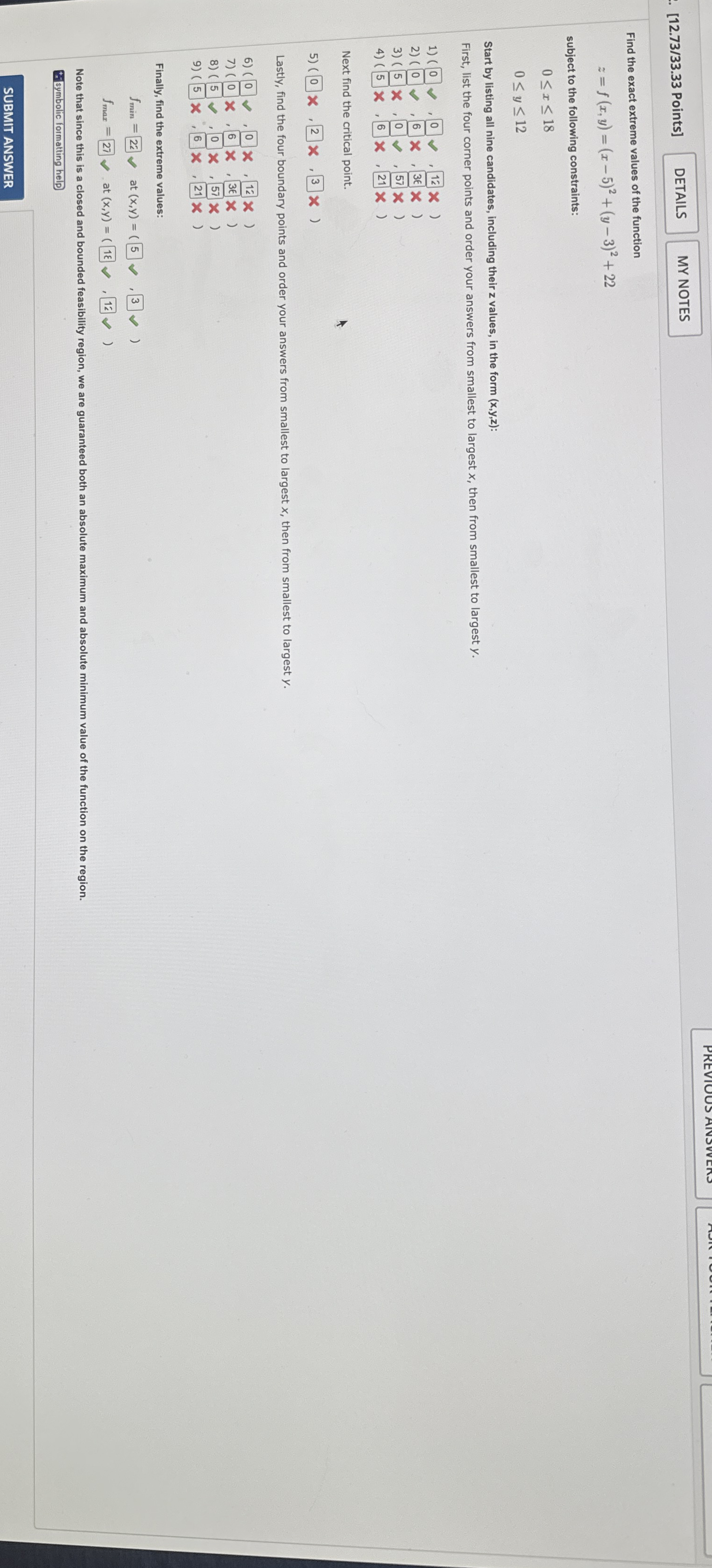 [ 1 2 . 7 3 / 3 3 . 3 3 Points ] PREVIUUS