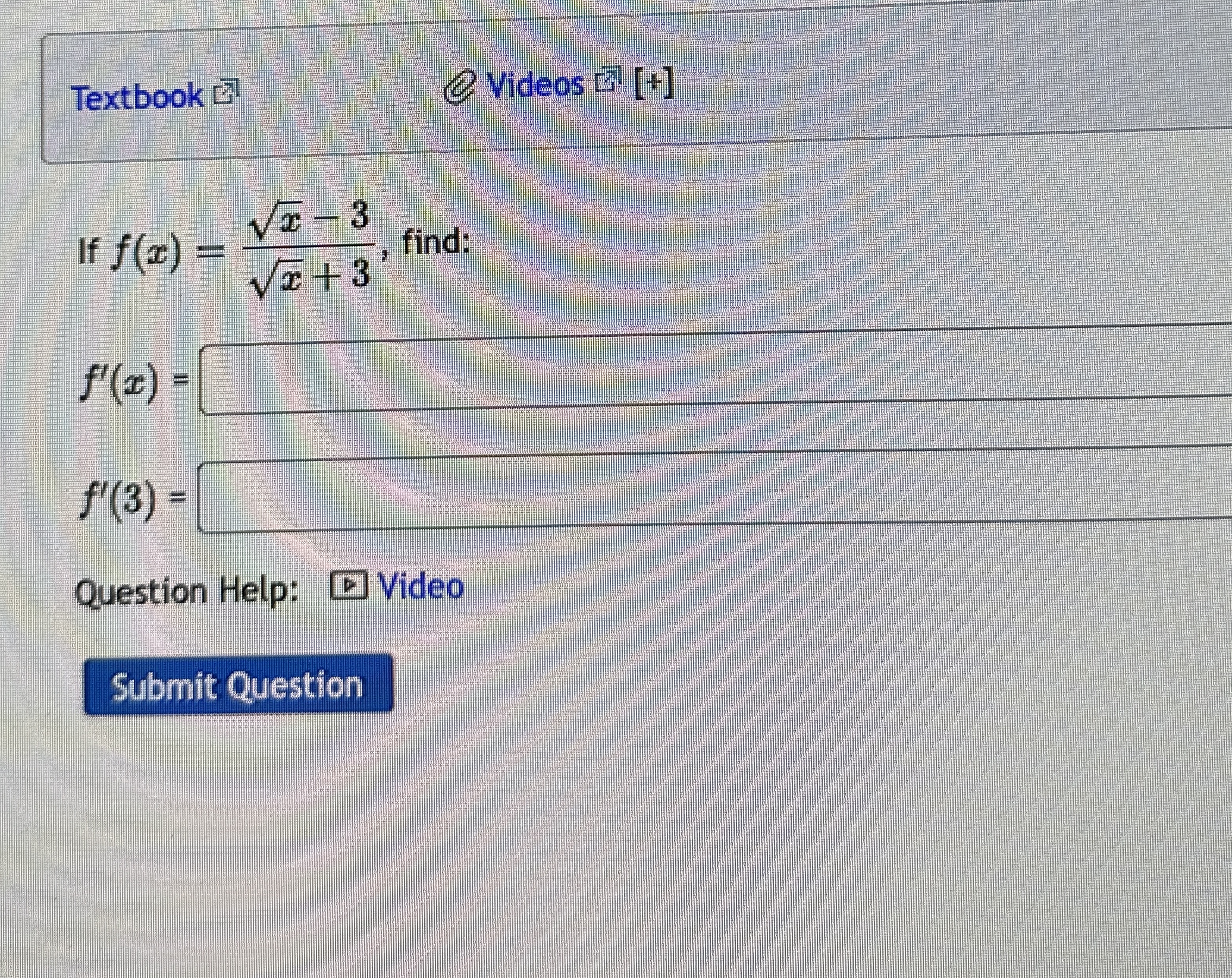 Textbook Videos ? [ 8 ] [ + ] If f ( x ) = x 2 -