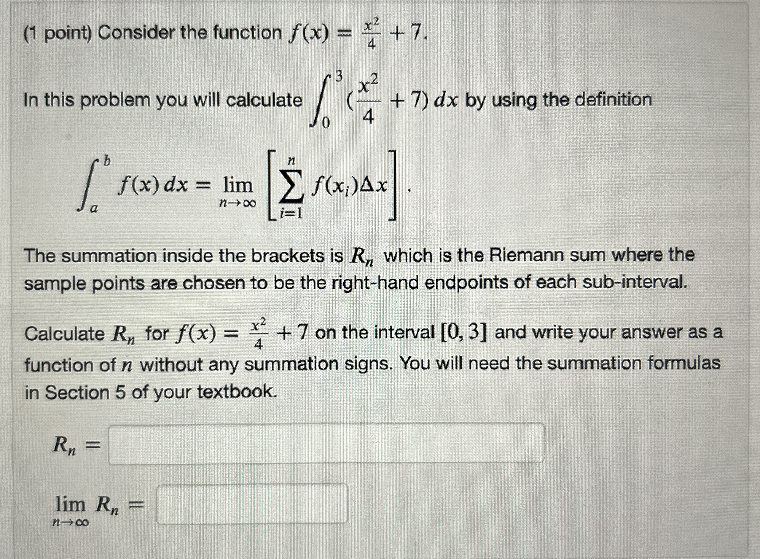 ( 1 point ) Consider the function f ( x ) = x 2 4