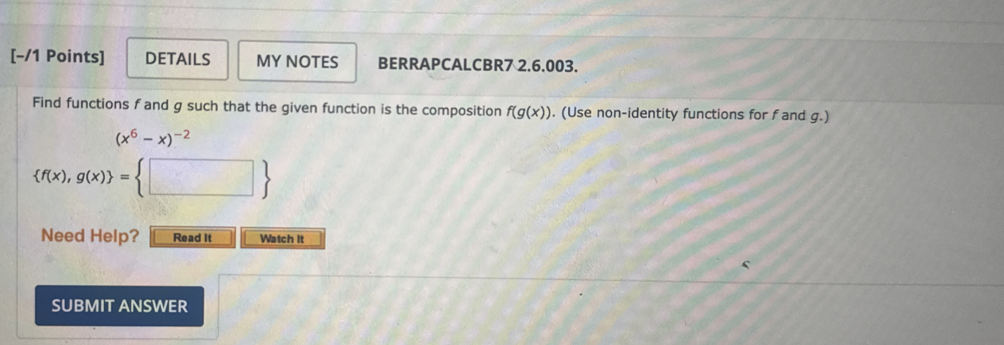 [ - / 1 Points ] BERRAPCALCBR 7 2 . 6 . 0 0 3 .