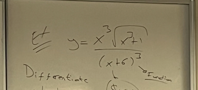 y = x 3 x 3 + 1 2 ( x + 6 ) 3 Differentiate