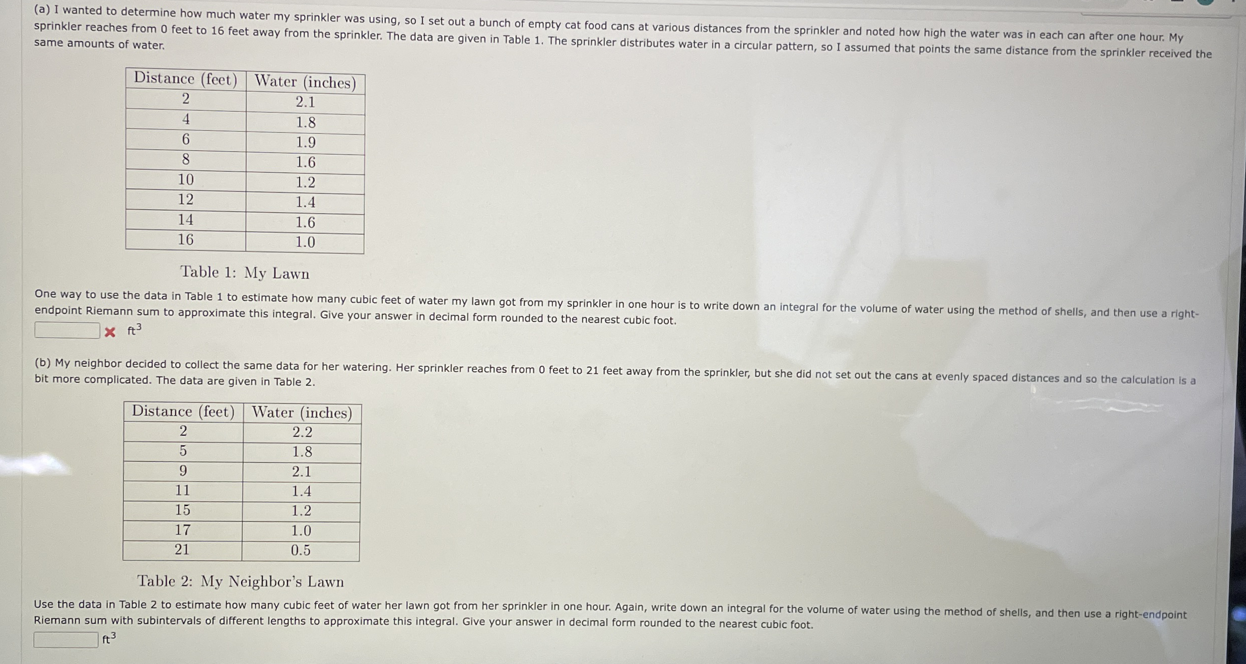 same amounts of water. \ table [ [ Distance (
