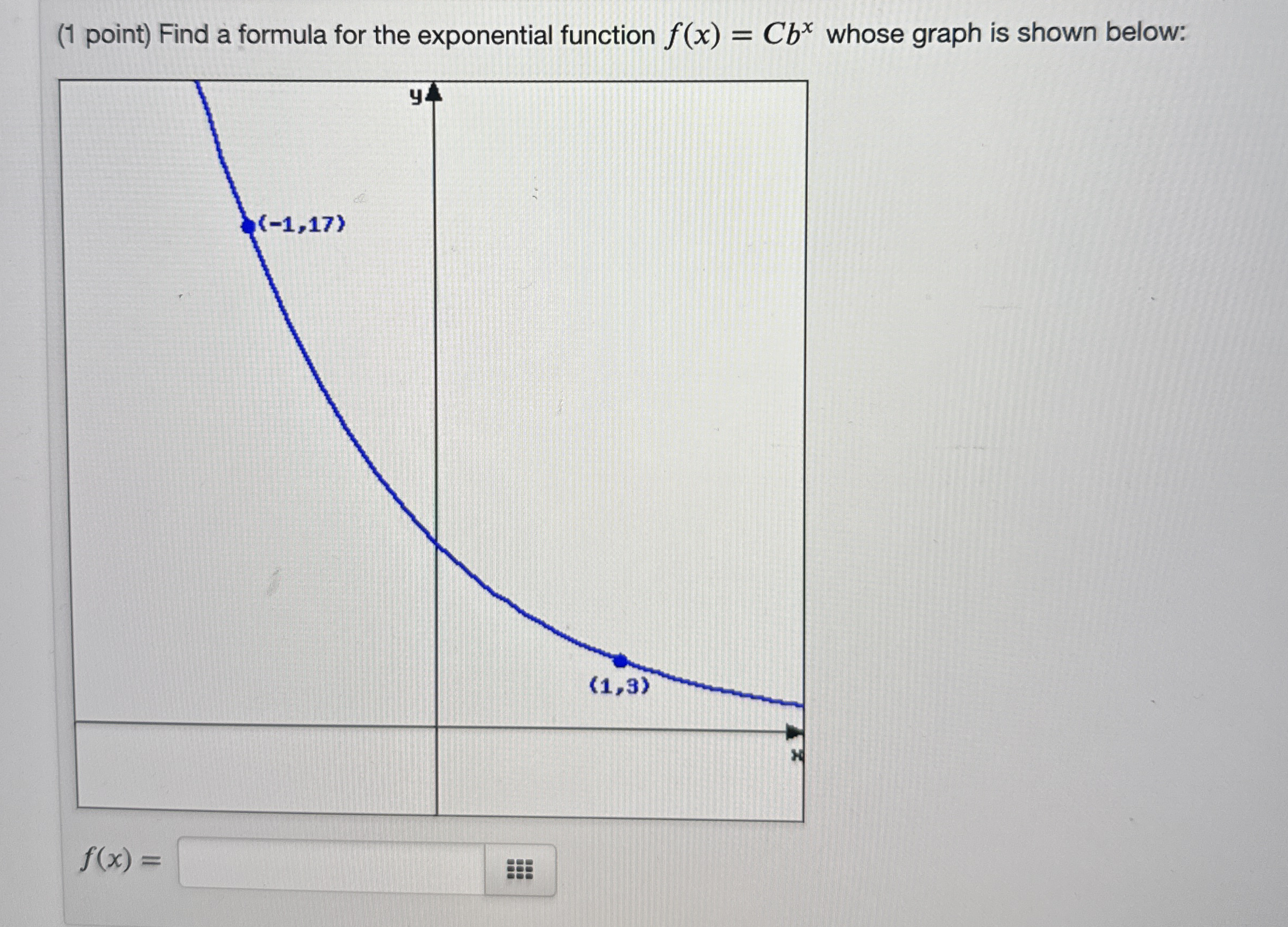 ( 1 point ) Find a formula for the exponential