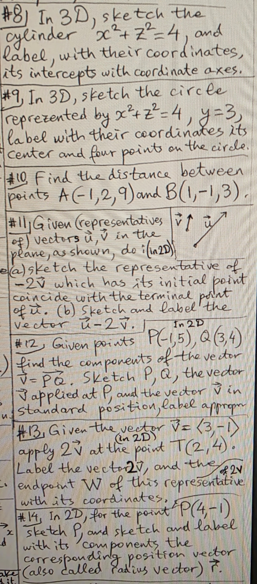 # 8 ) In 3 D , sketch the cylinder x 2 + z 2 = 4