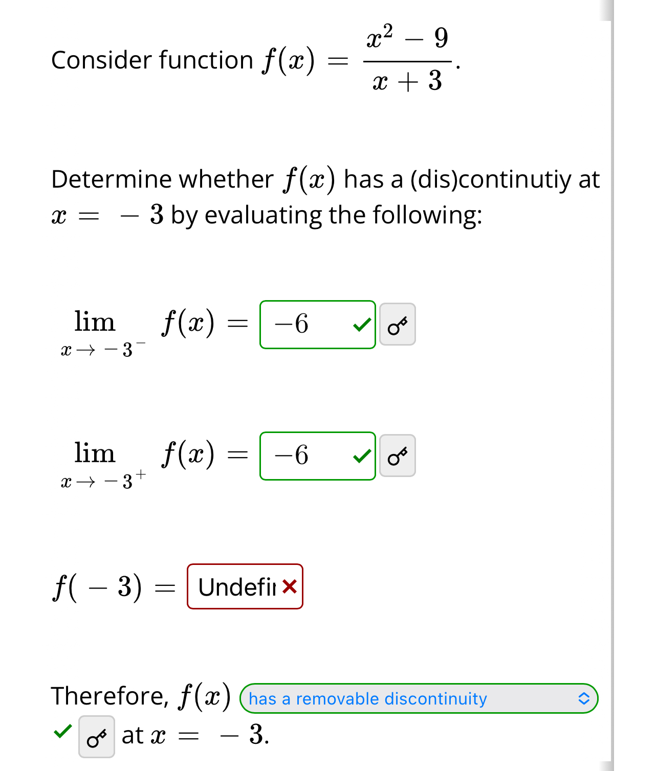 Consider function f ( x ) = x 2 - 9 x 3 .