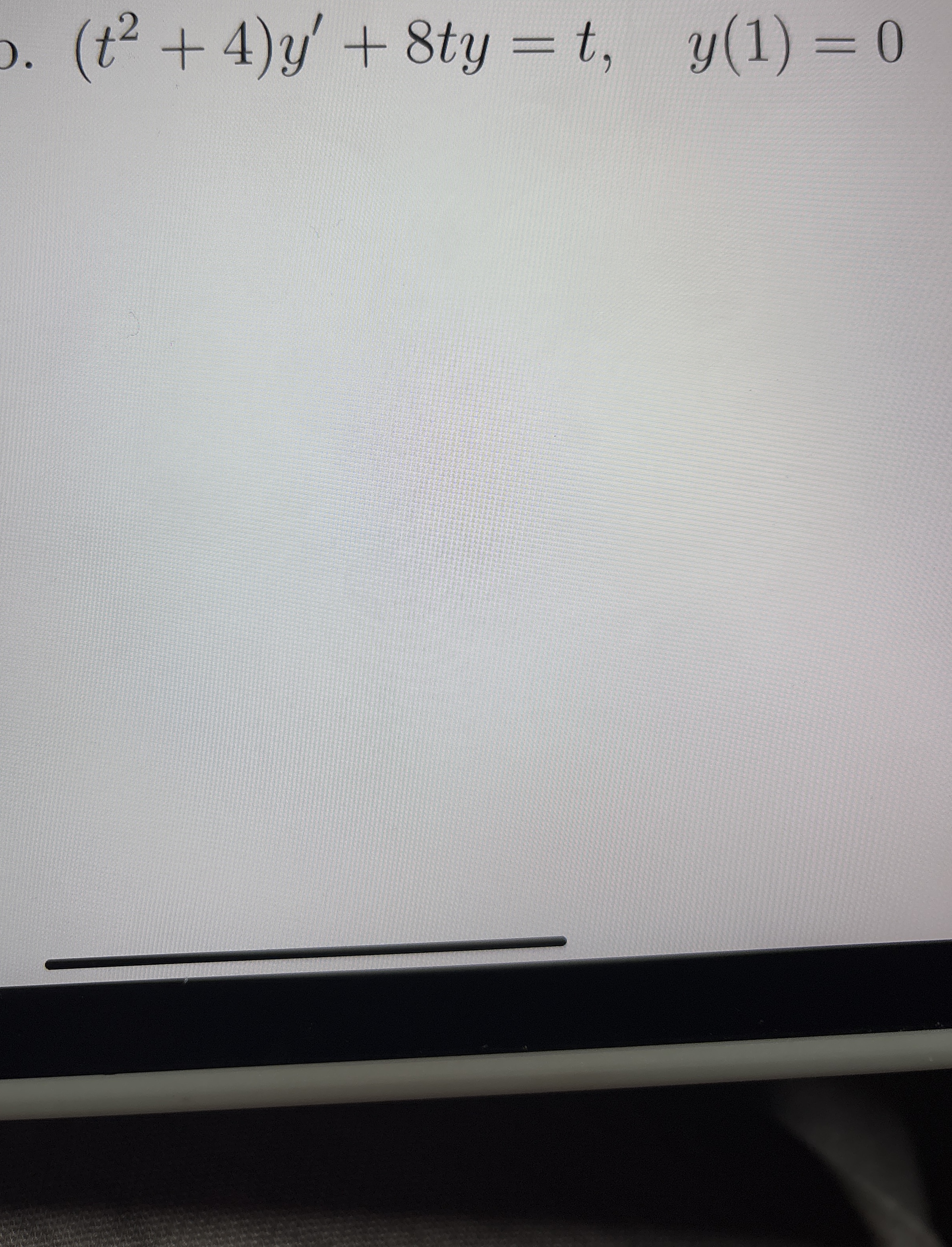 Solve the initial value problem ( t 2 + 4 ) y ' +
