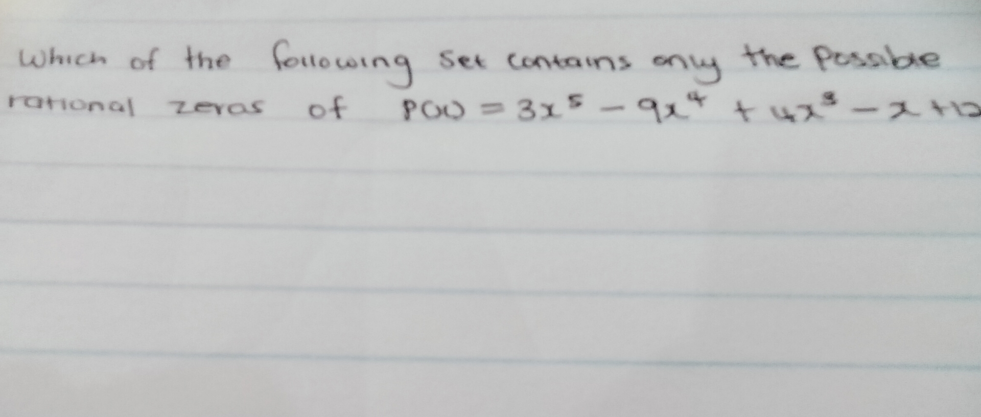 Which of the following set contains only the