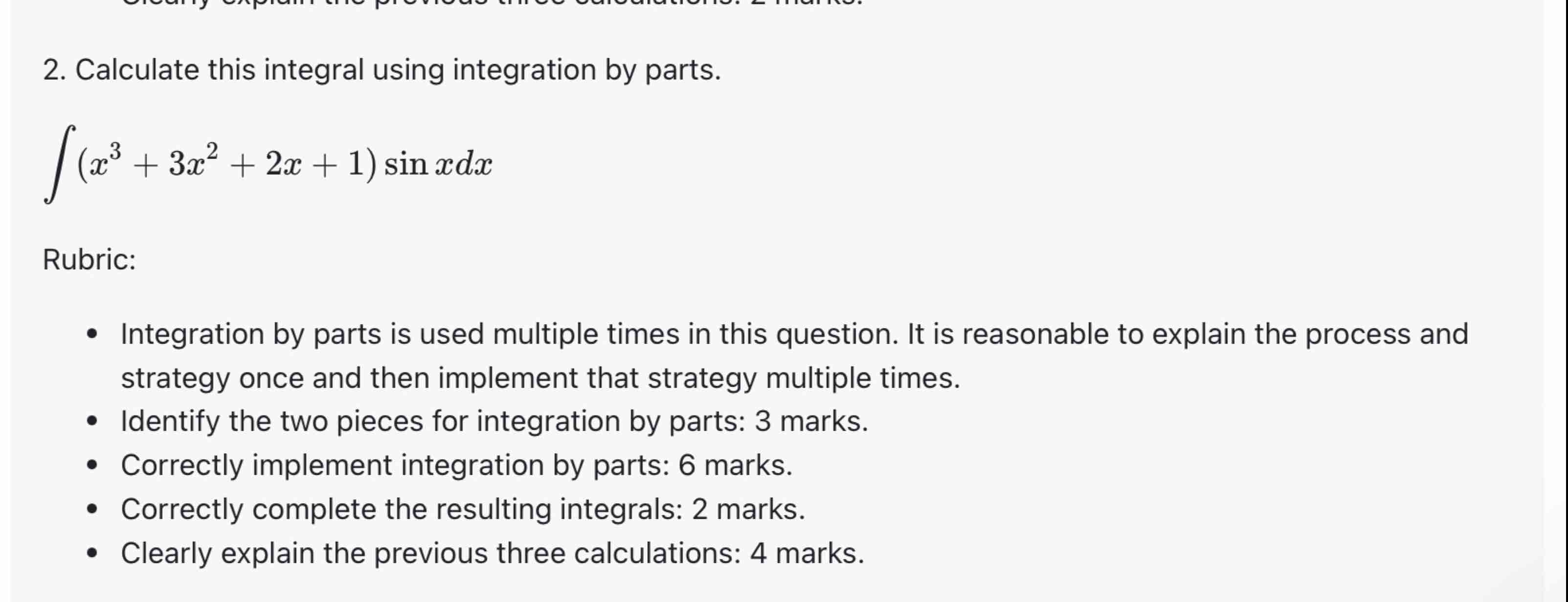 Calculate this integral using integration by