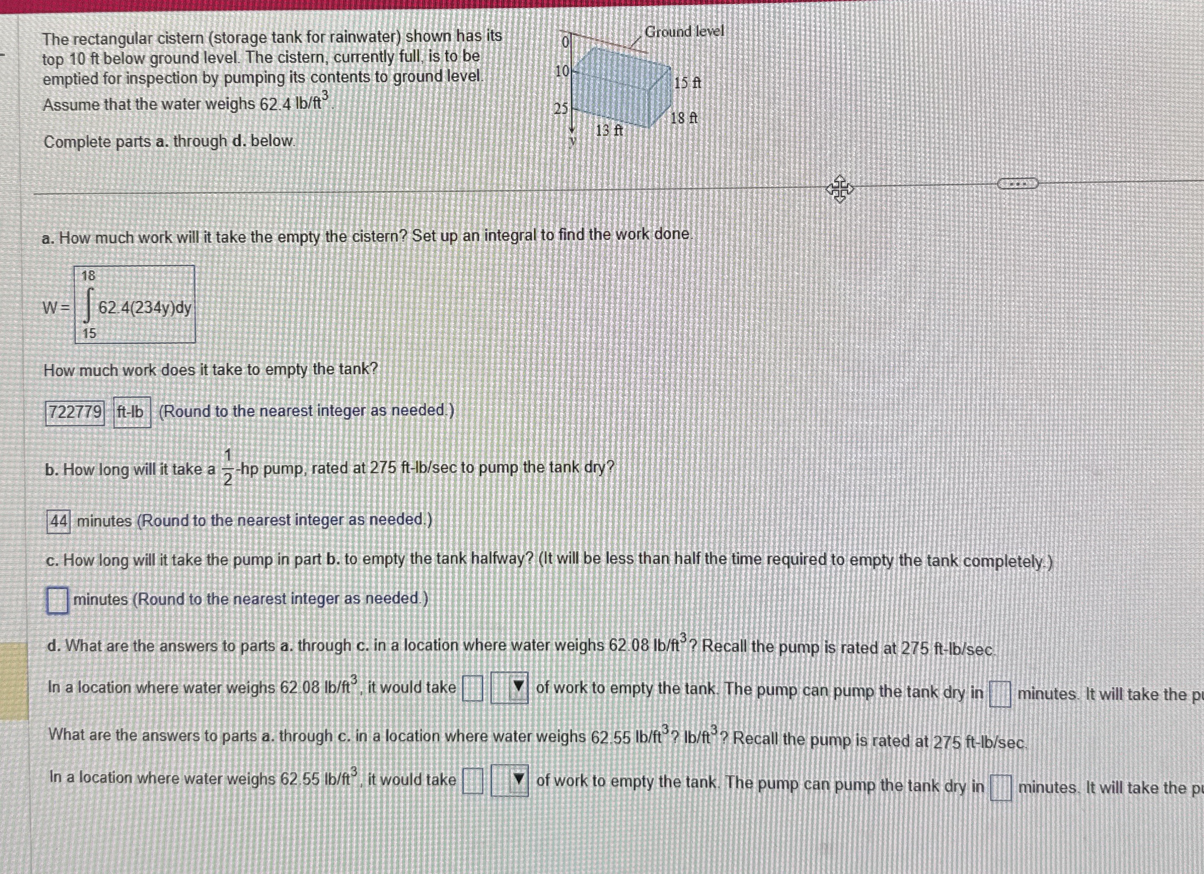 The rectangular cistern ( storage tank for