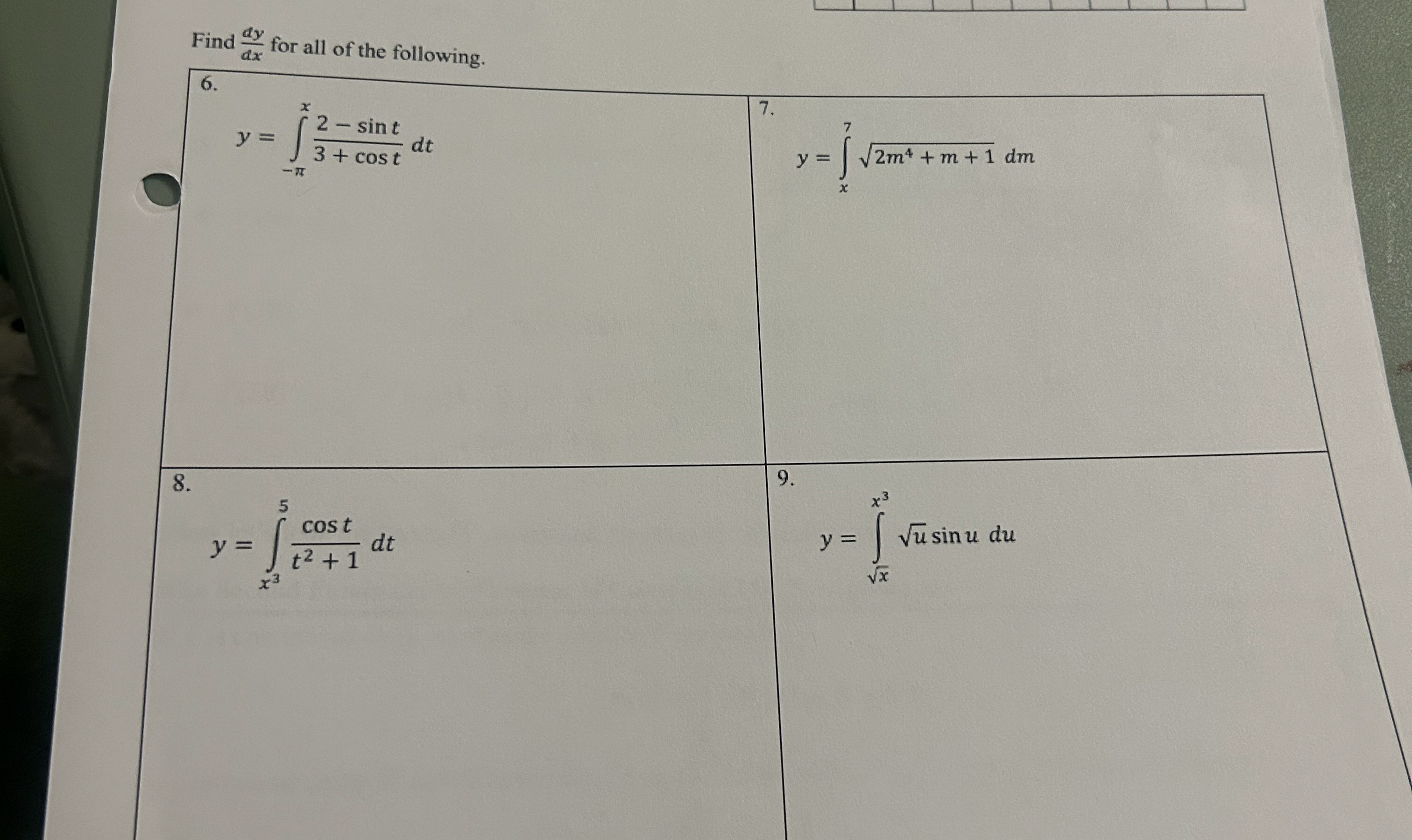 solve using accumulation and 2 nd FTOC Find d y d