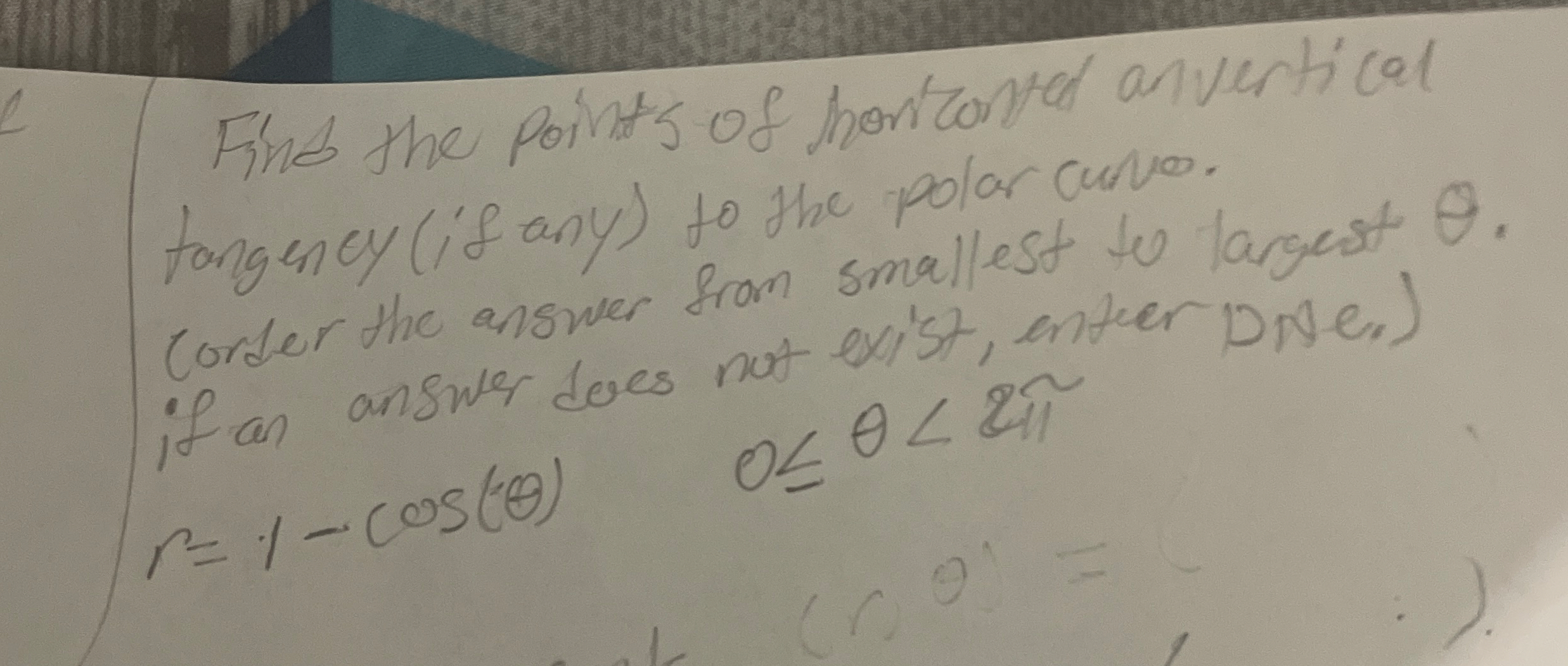 Find the point's of horitonted anvertical