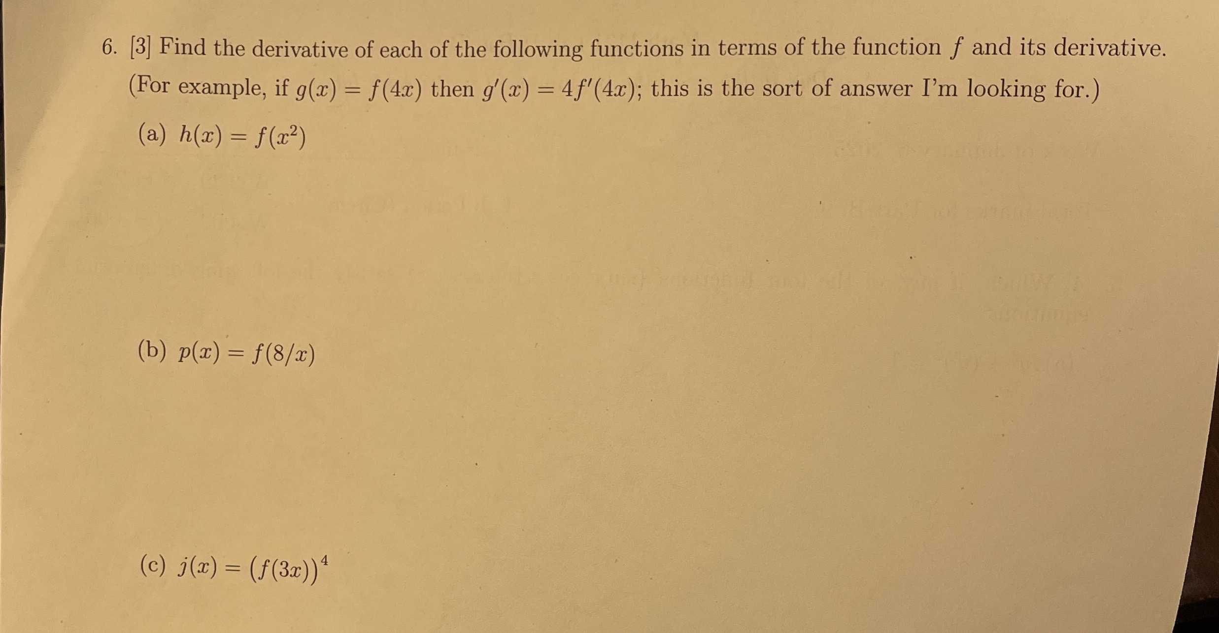 [ 3 ] Find the derivative of each of the