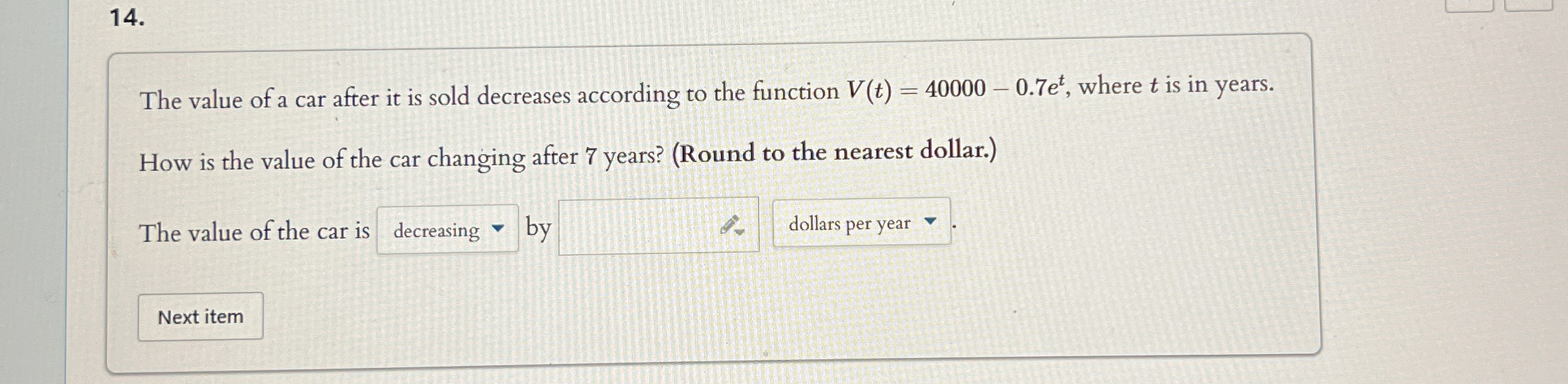 The value of a car after it is sold decreases