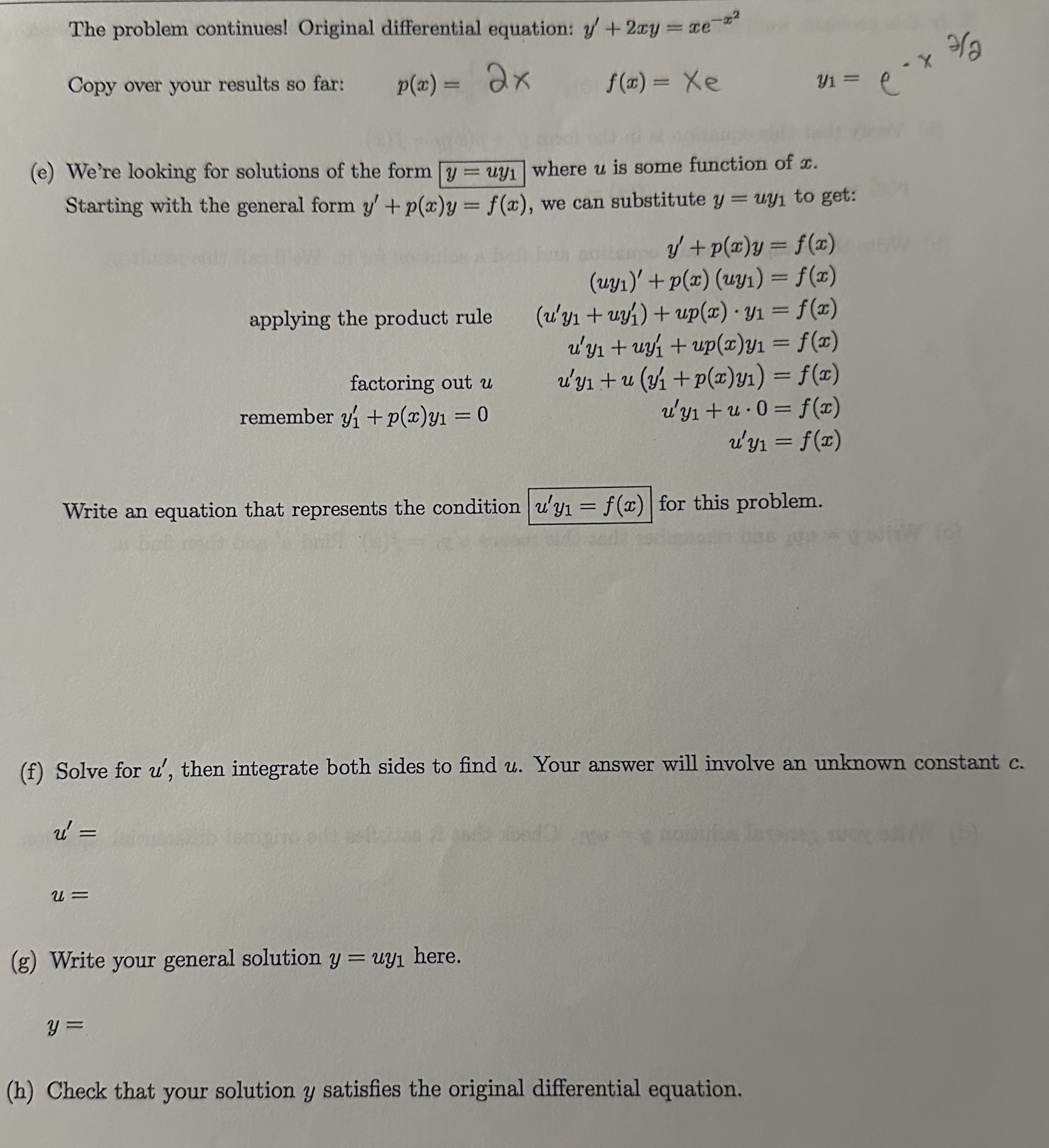 The problem continues! Original differential