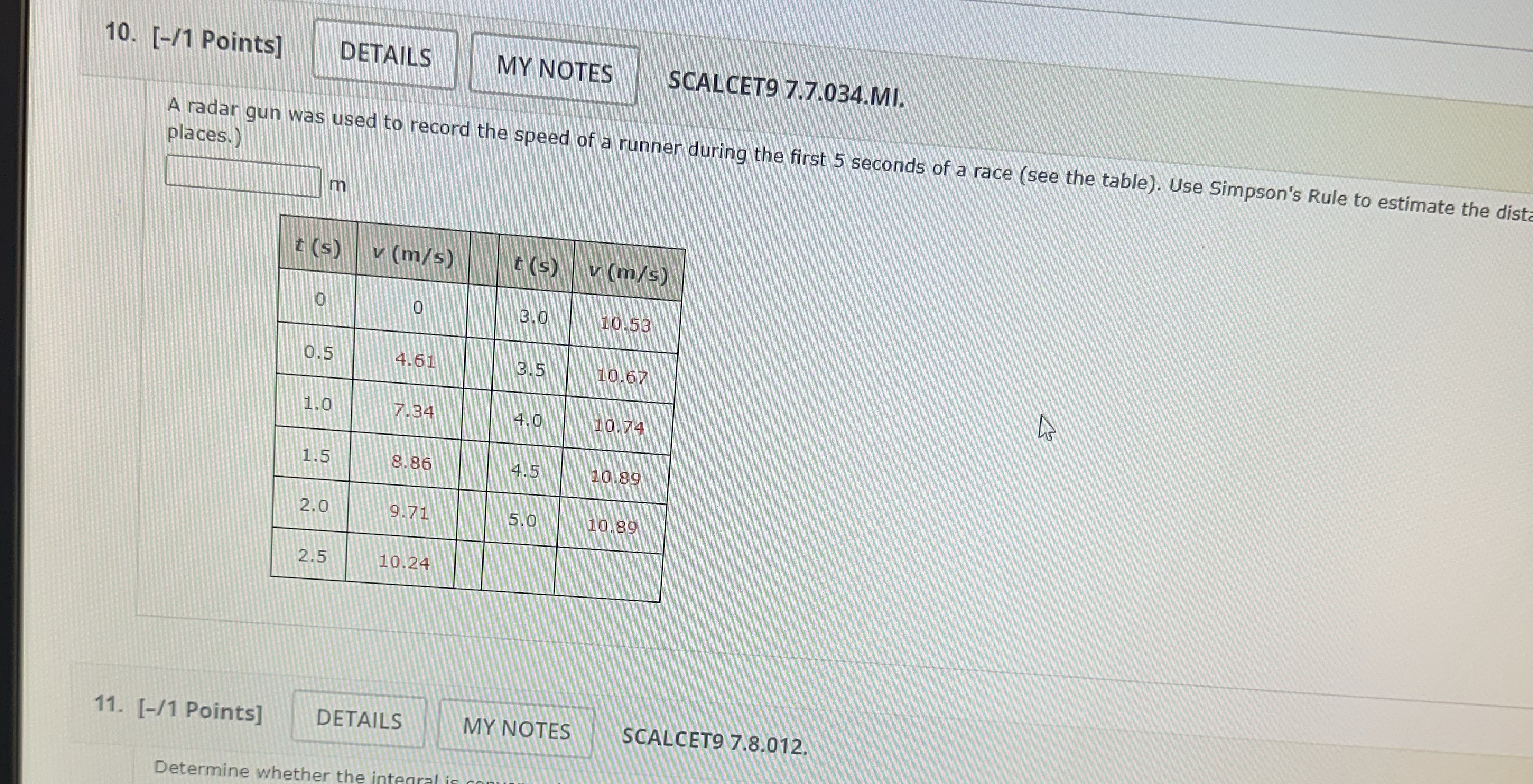[ - / 1 Points ] MY NOTES SCALCET 9 7 . 7 . 0 3 4