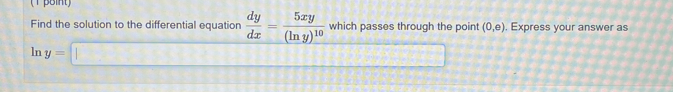 Find the solution to the differential equation d