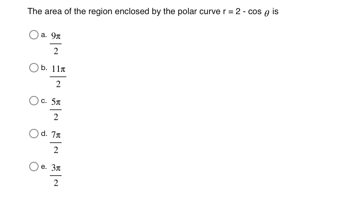 The area of the region enclosed by the polar