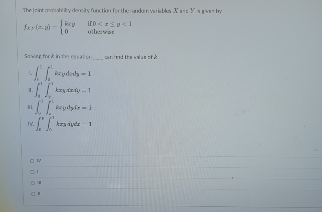 The joint probability density function for the