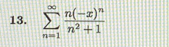 \ sum _ ( n = 1 ) ^ ( \ infty ) ( n ( - x ) ^ ( n