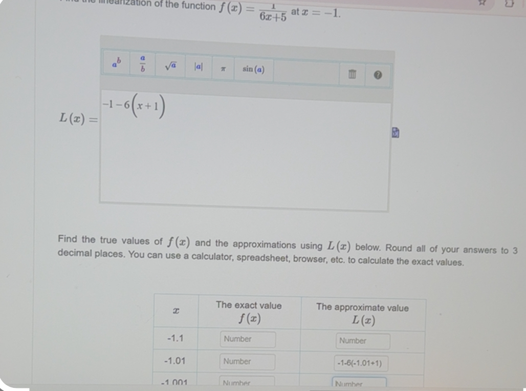 . Find the true values of f ( x ) and the
