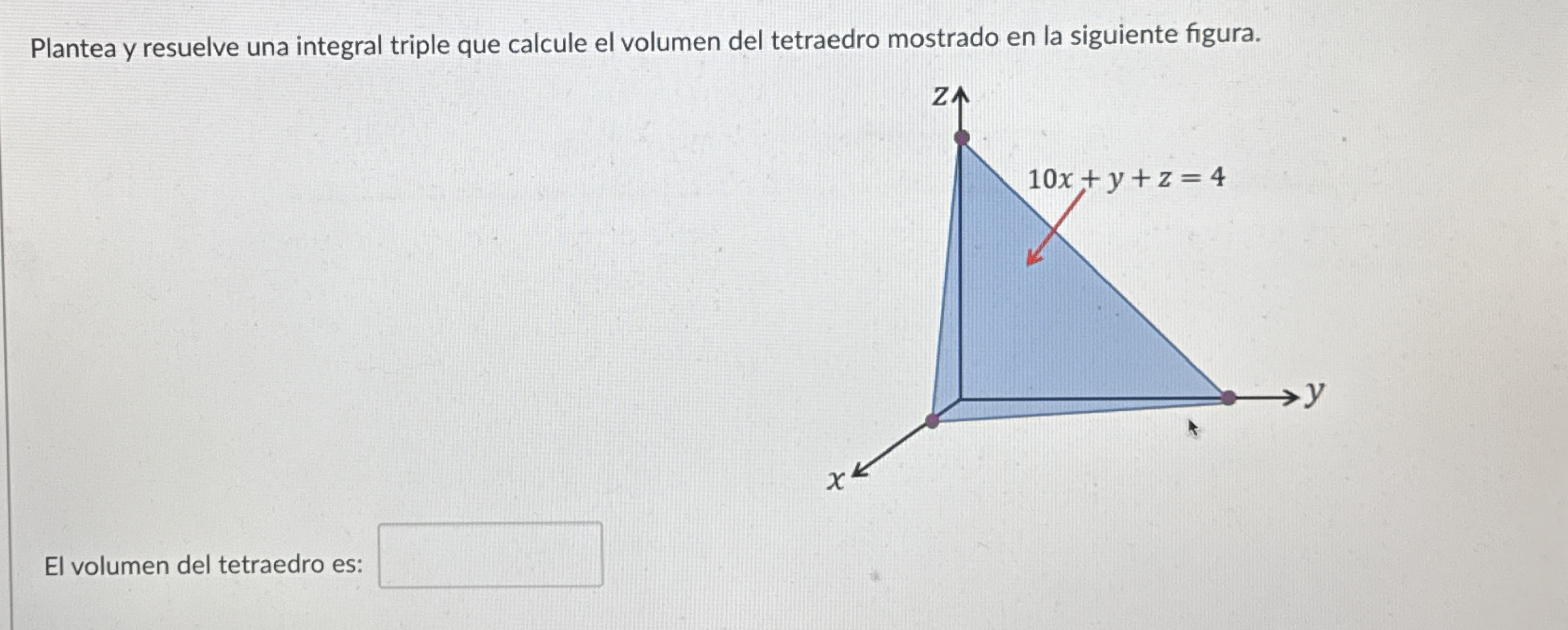 Plantea y resuelve una integral triple que