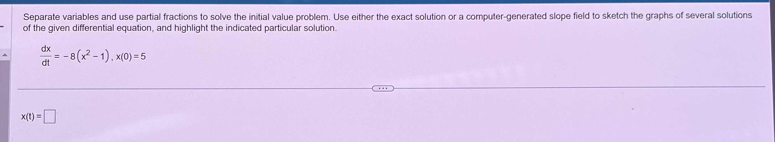 Separate variables and use partial fractions to