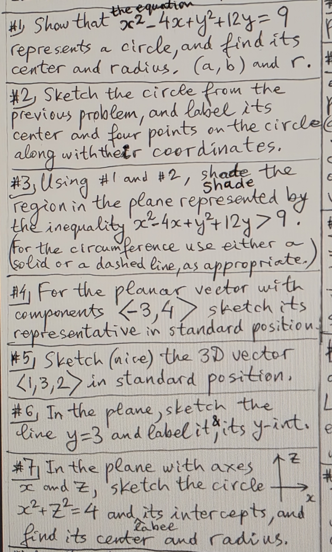 # 1 ) Show that x 2 - 4 x + y 2 + 1 2 y = 9