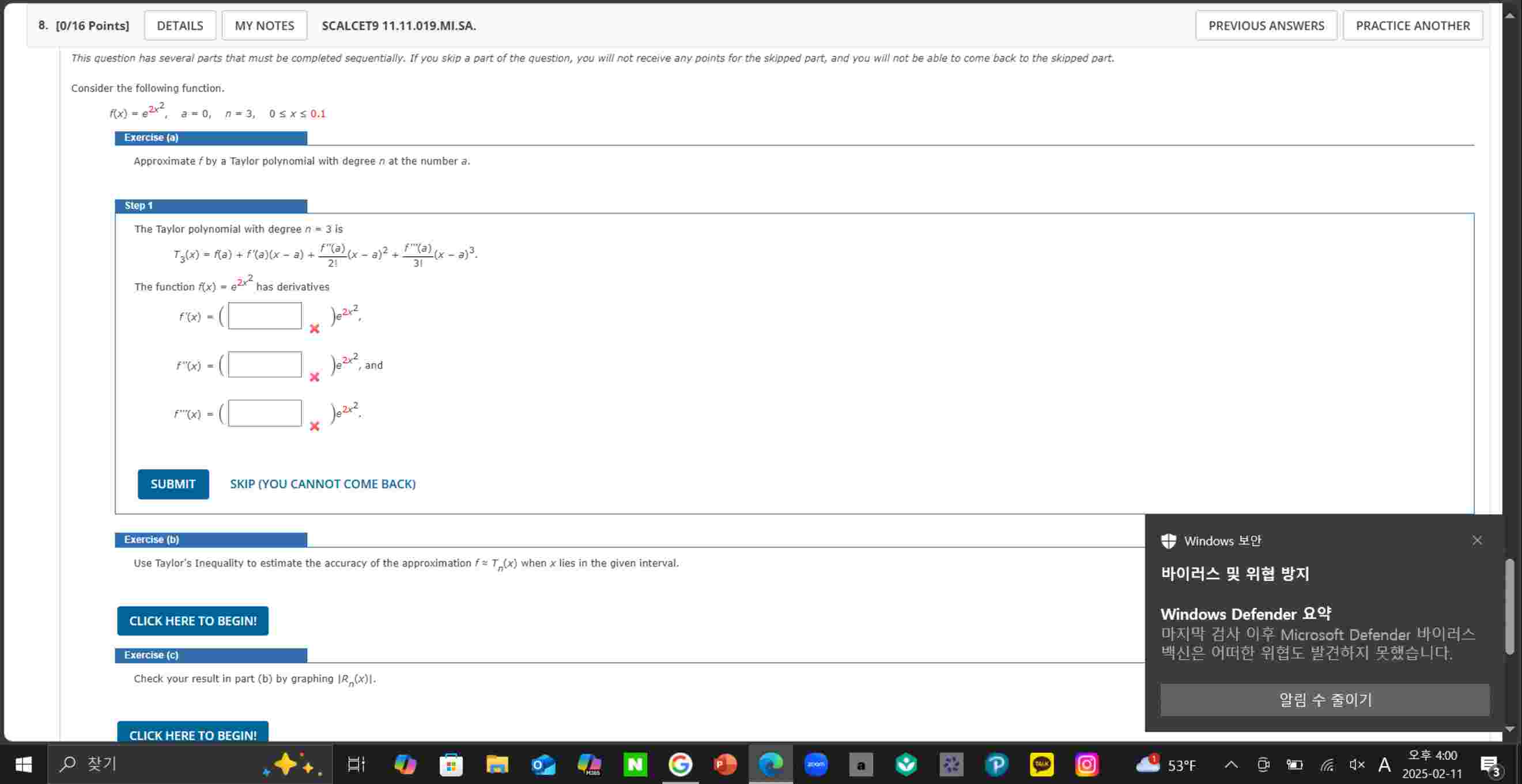 [ ( 0 ) / ( 1 6 ) Points ] SCALCET 9 1 1 . 1 1 .