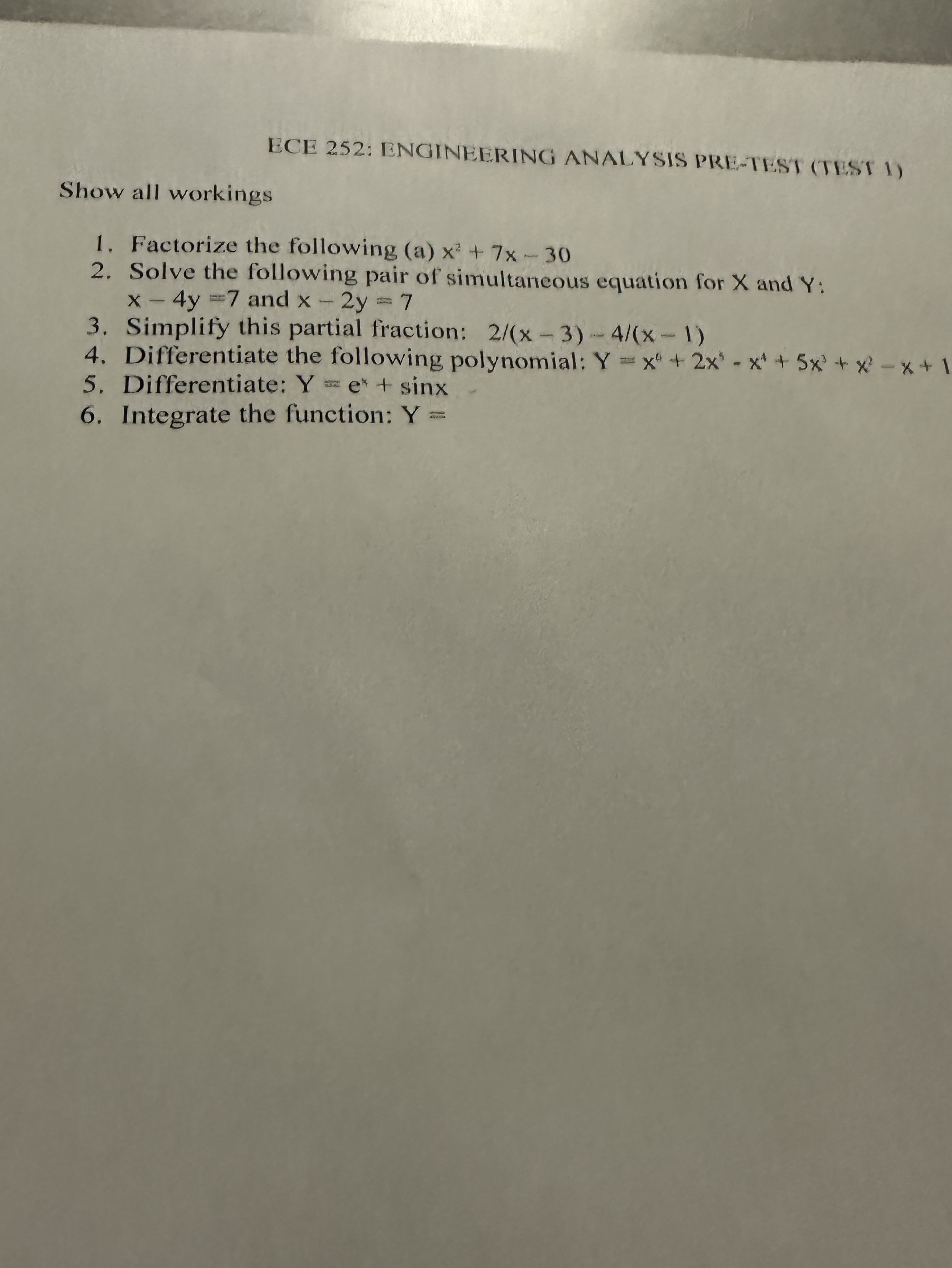 Show all workings Factorize the following ( a ) x