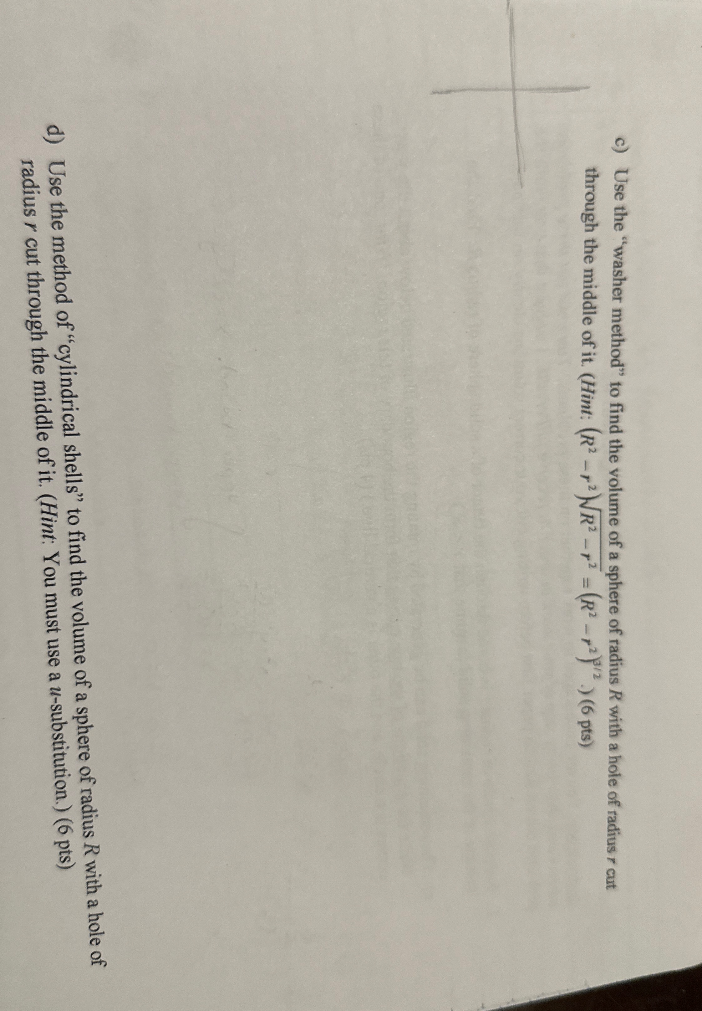 calculus 2 c ) Use the "washer method" to find