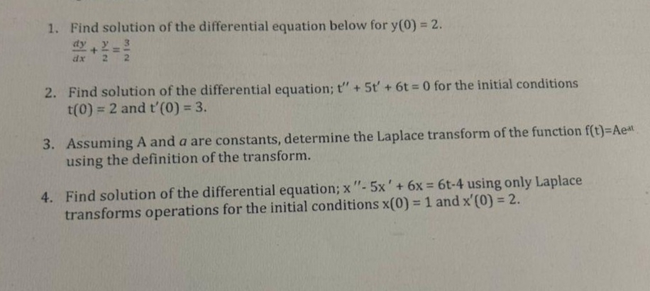 1 ) Find solution of the differential equation