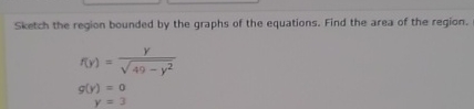 Sketch the region bounded by the graphs of the