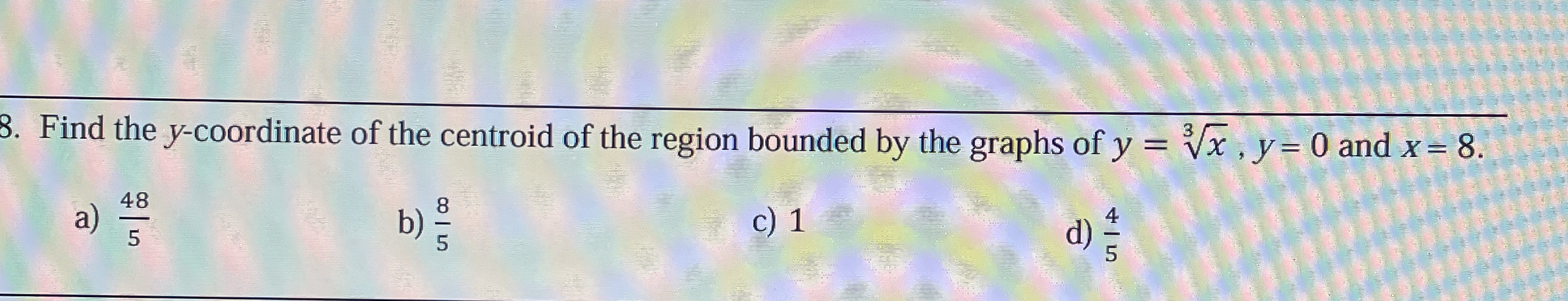 Find the y - coordinate of the centroid of the