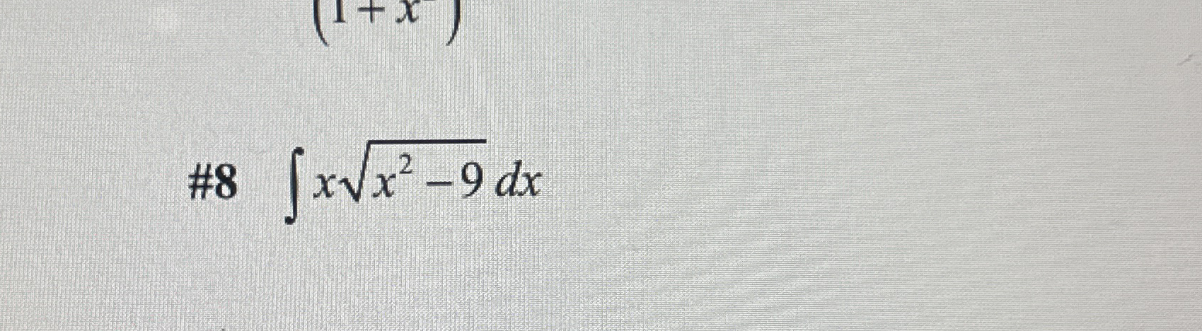 # 8 x x 2 - 9 2 d x