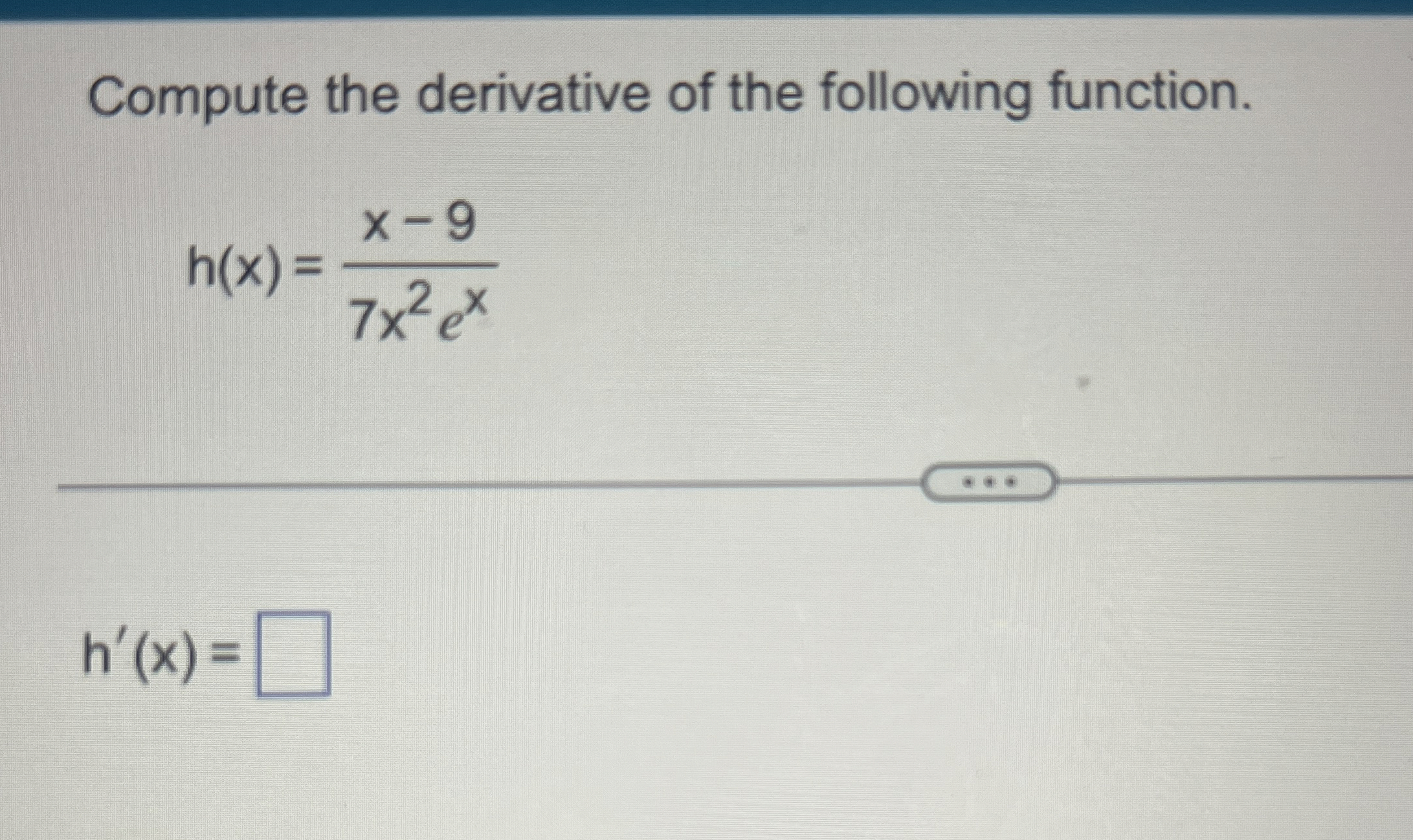 Compute the derivative of the following function.