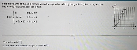 Find the volume of the solid formed when the