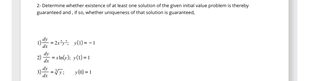 2 - Determine whether existence of at least one