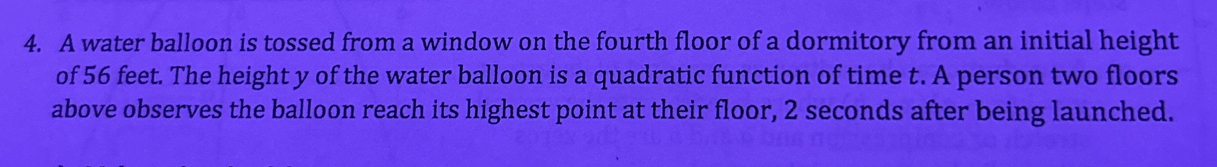 A water balloon is tossed from a window on the