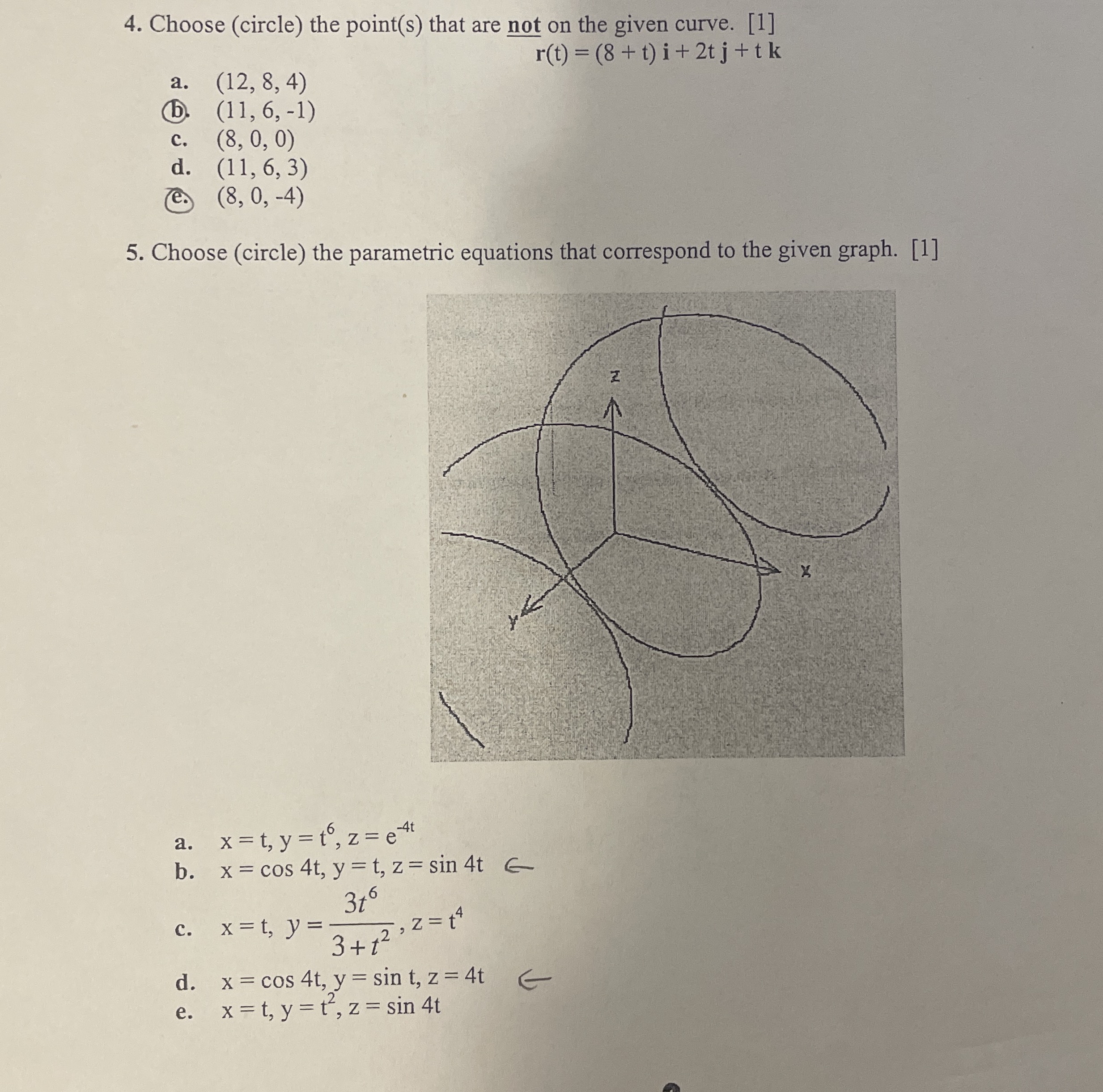 Choose ( circle ) the point ( s ) that are not on