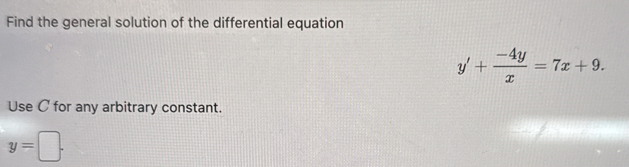 Find the general solution of the differential
