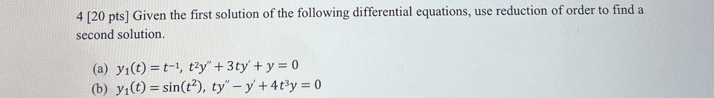 Given the first solution of the following