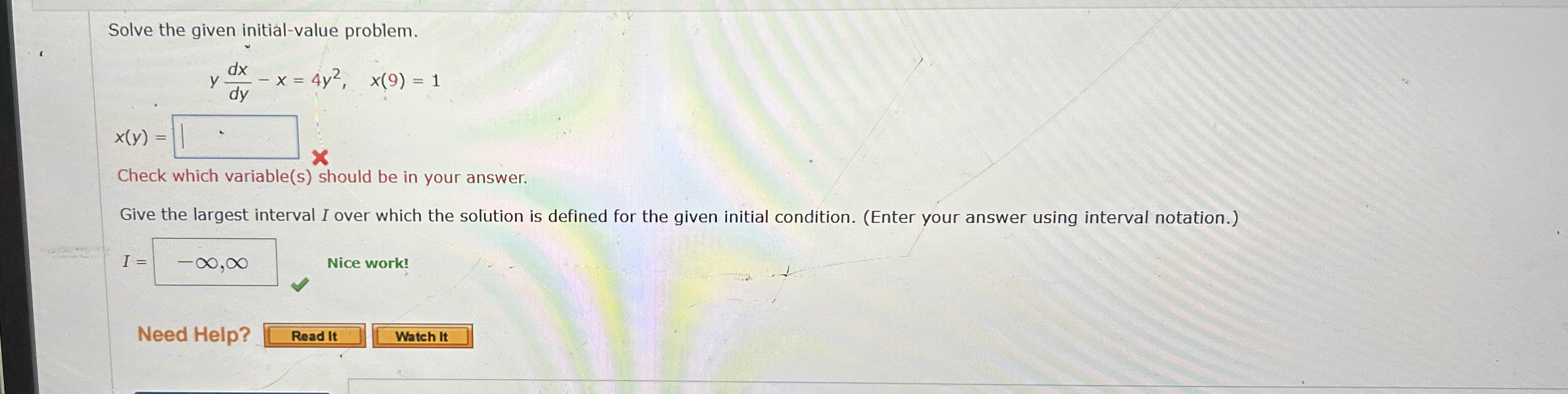 Consider the following initial - value problem. y