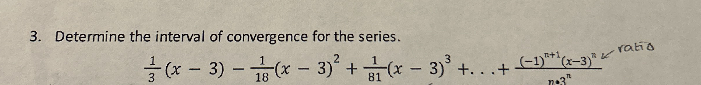 Determine the interval of convergence for the