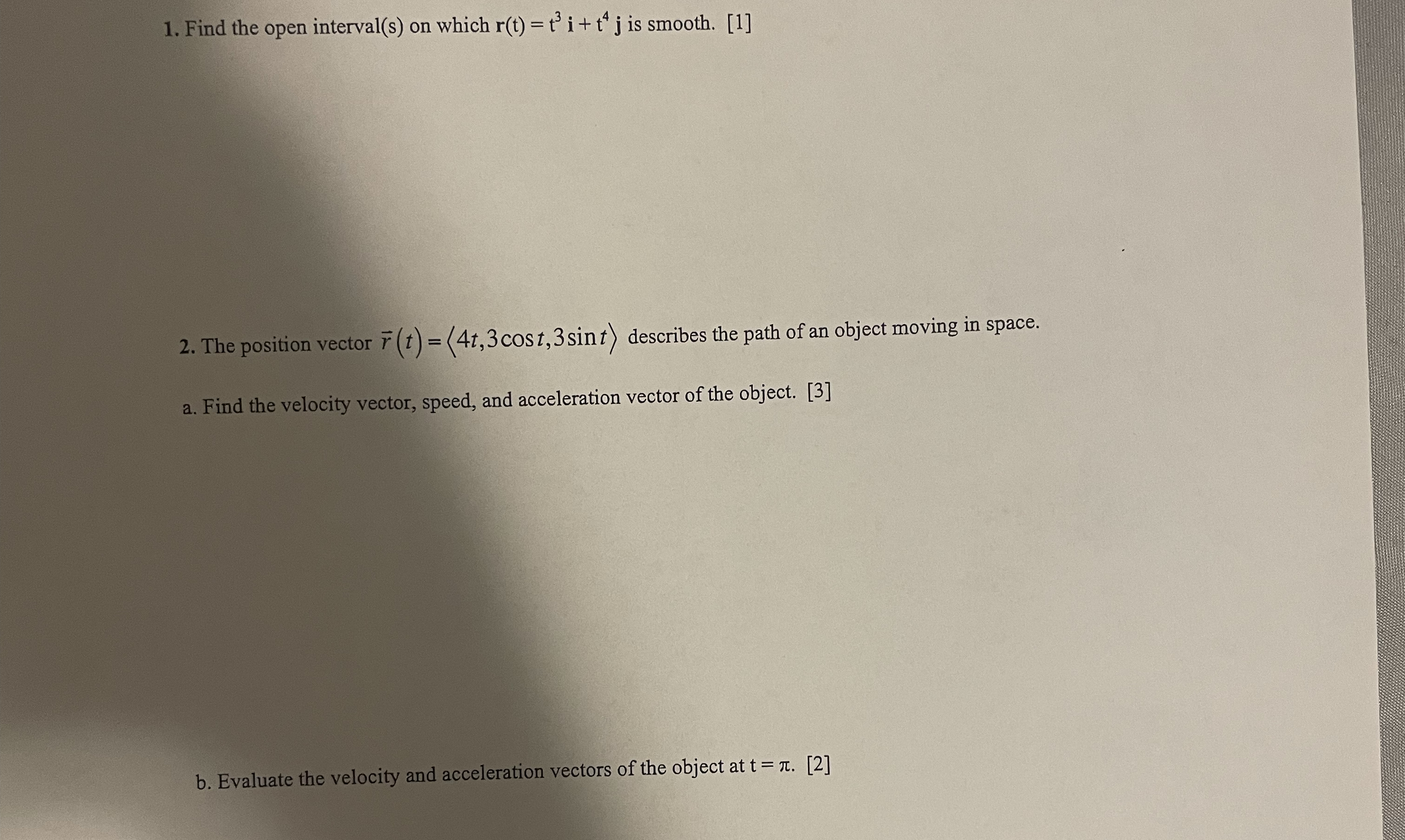 Find the open interval ( s ) on which r ( t ) = t