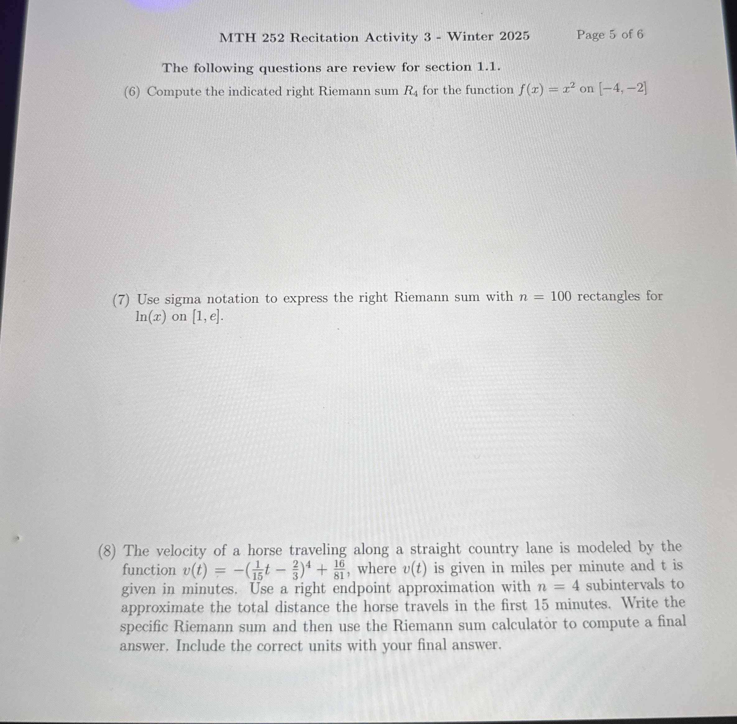 MTH 2 5 2 Recitation Activity 3 - Winter 2 0 2 5