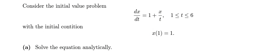 Consider the initial value problem d x d t = 1 +