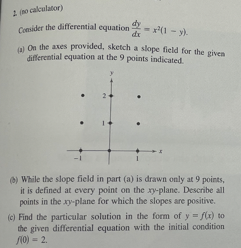 ( no calculator ) Consider the differential