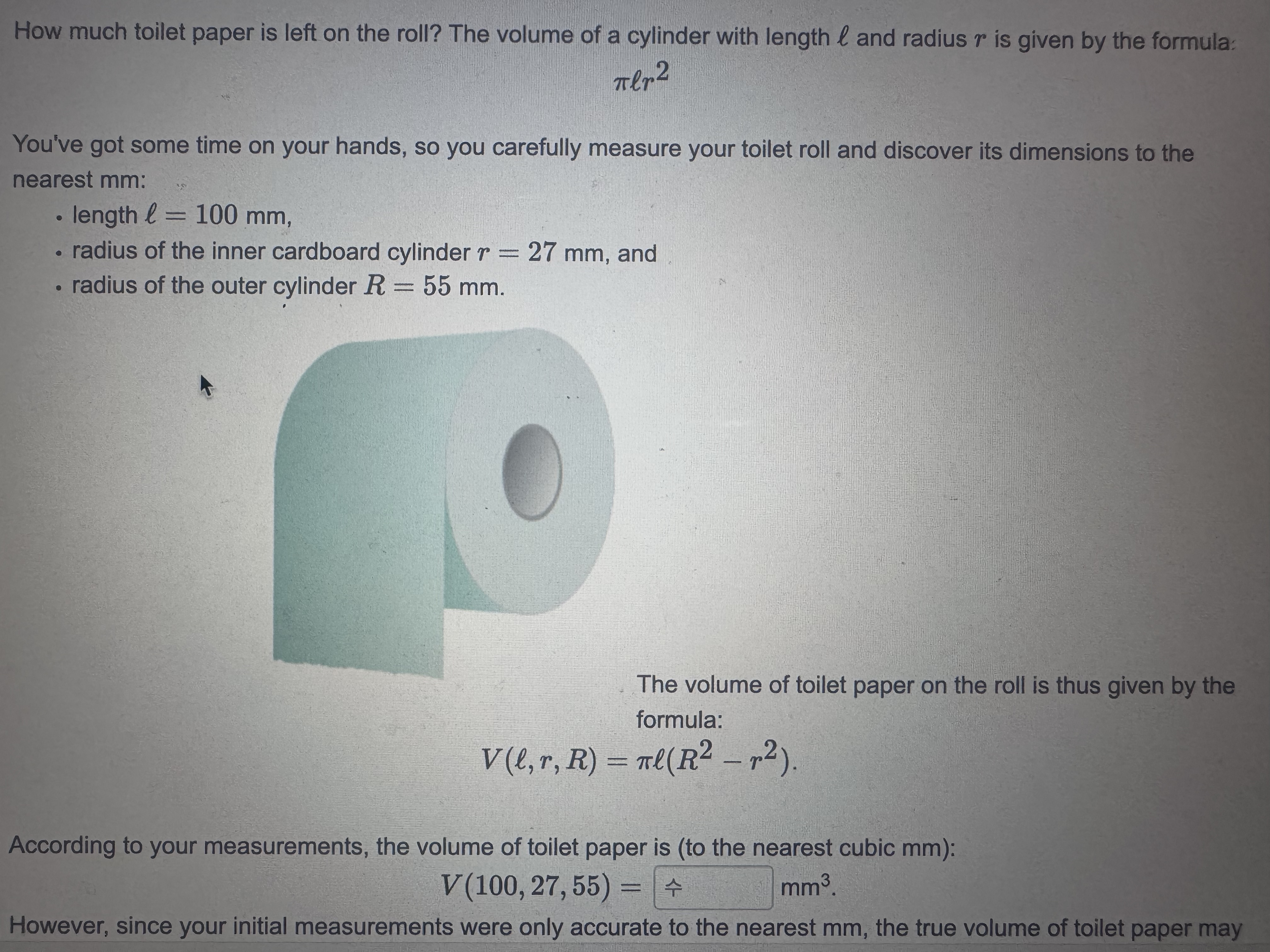 How much toilet paper is left on the roll? The
