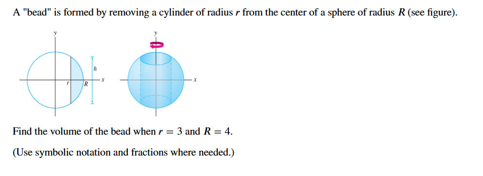 A "bead" is formed by removing a cylinder of