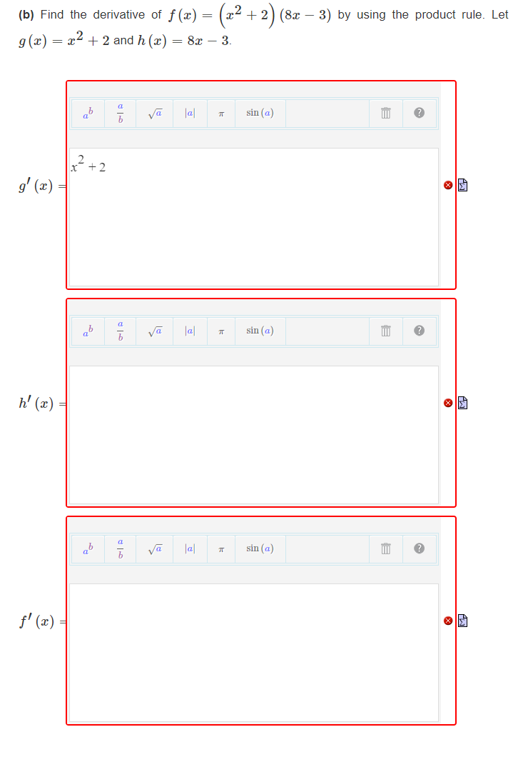 Find the derivative of f ( x ) = ( x ^ ( 2 ) + 2